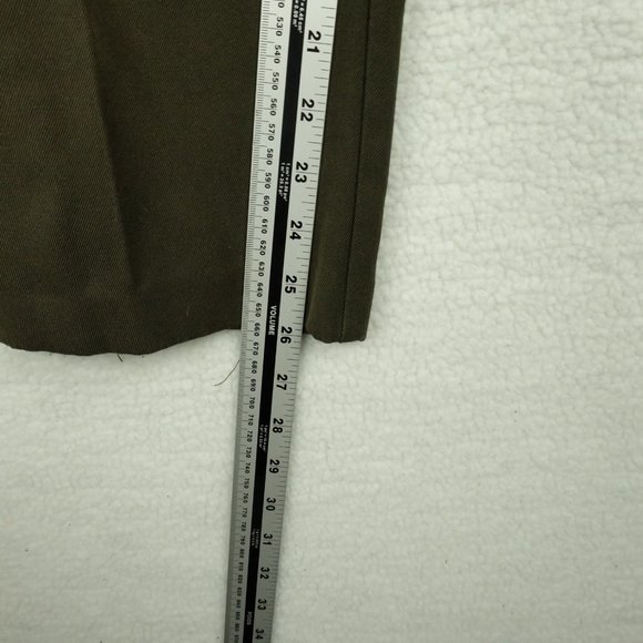 Vintage Womens Trousers 10 Olive Green Pants High Rise Cropped Pockets 70s 80s - Picture 9 of 11